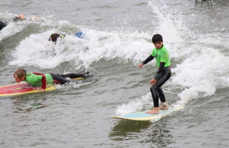 Freewave Surf Academy Children surfing and body boarding